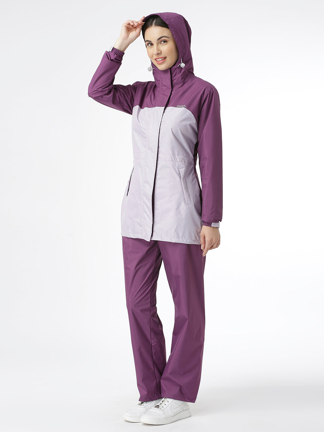 Premium Solid Violet Women Rainsuit - AZ11 - Zeelretail