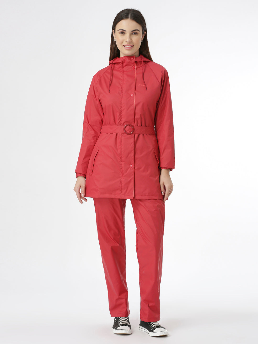 Stylish Ladies Red Raincoat for Scooty - AZ12 - Zeelretail