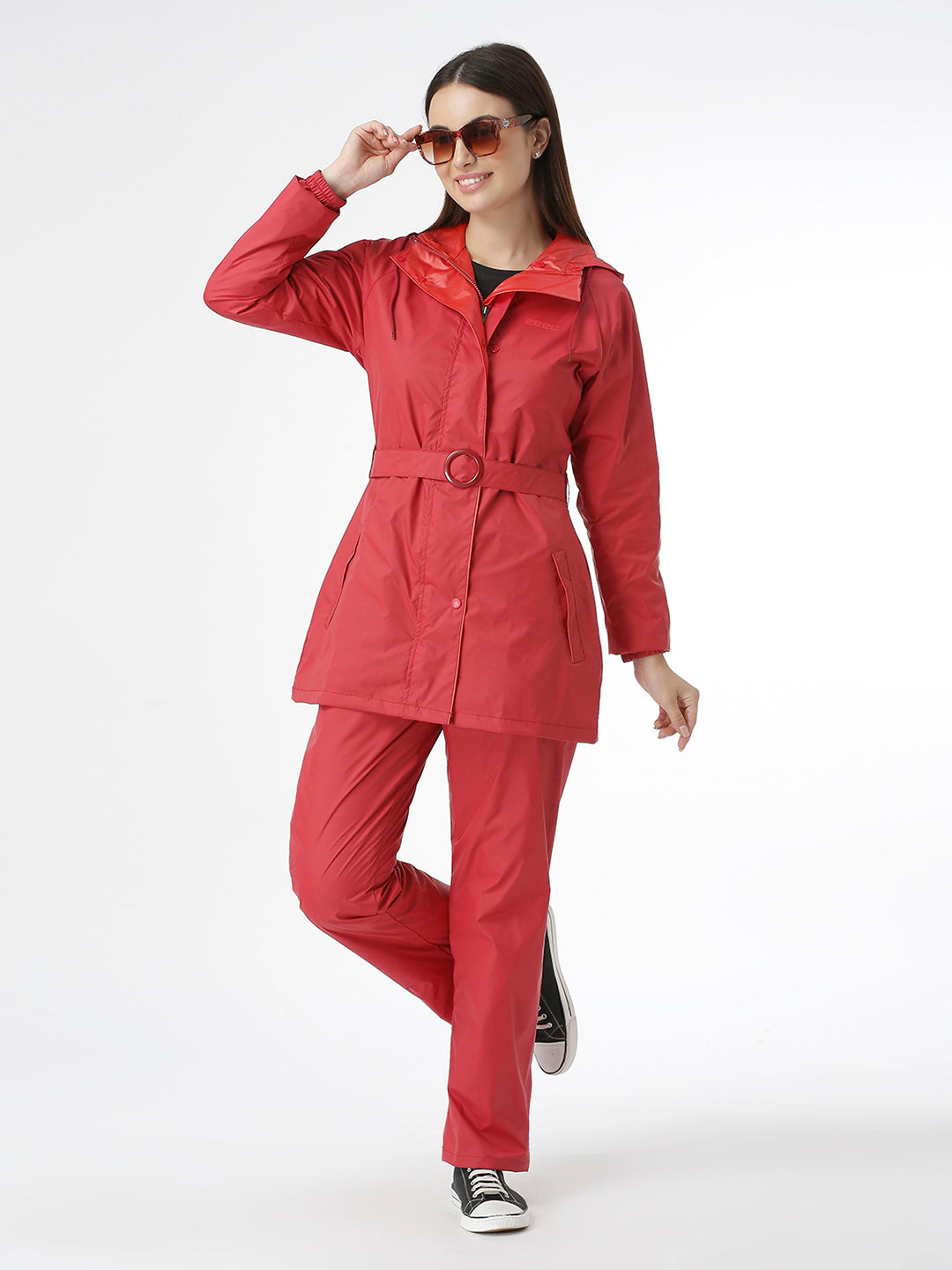 Stylish Ladies Red Raincoat for Scooty - AZ12 - Zeelretail