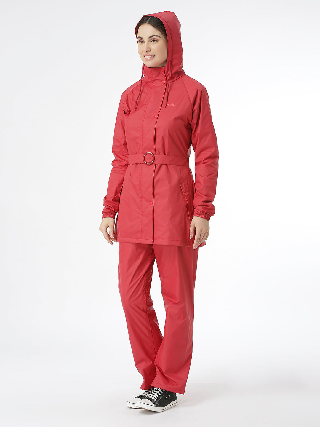 Stylish Ladies Red Raincoat for Scooty - AZ12 - Zeelretail
