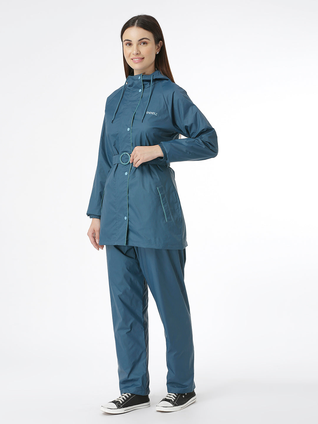 Stylish Ladies DarlTeal Raincoat for Scooty - AZ12 - Zeelretail