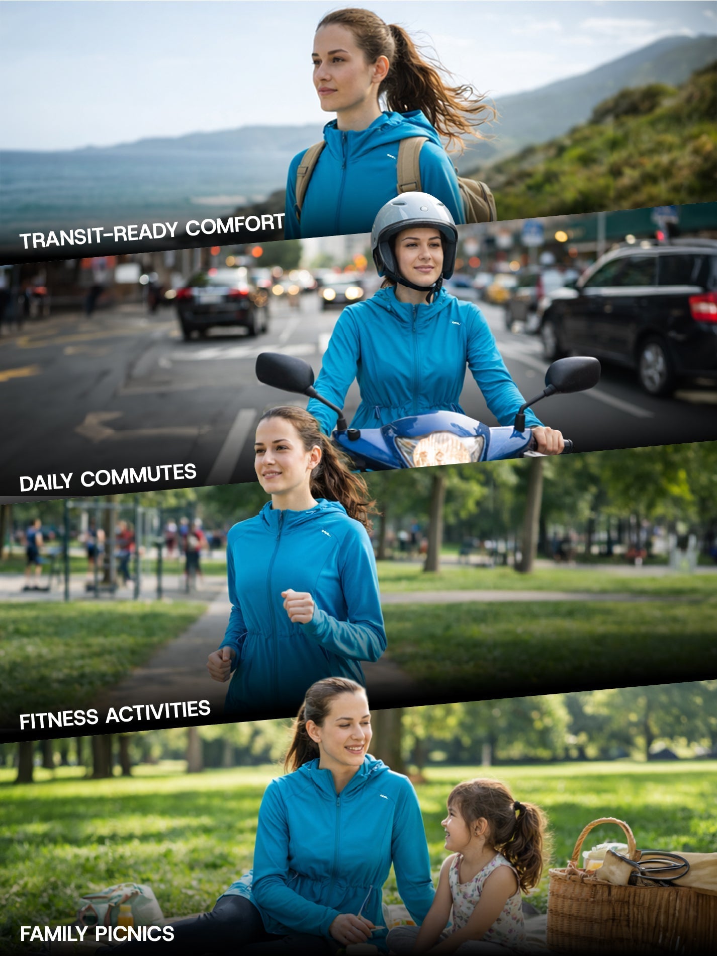 Women's Peacock Blue Full Length Sun Jacket | AirWeave™ - Zeelretail