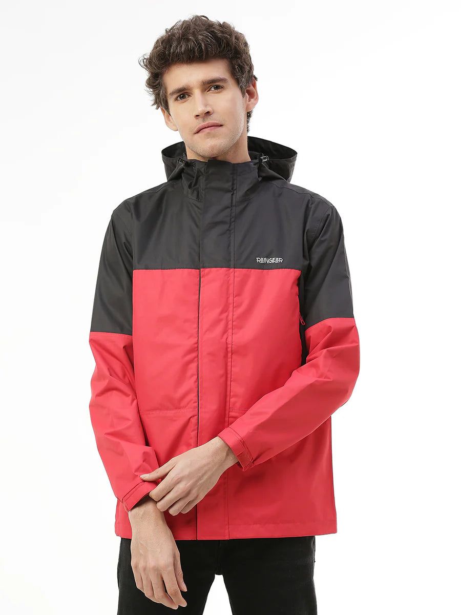 Expedition Black Red Men's Biker Rain Jacket - ZRR011 - Zeelretail