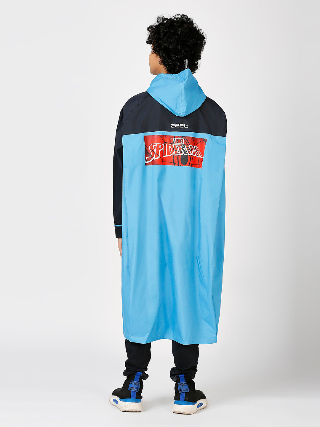 Zeel Spiderman Protector Boys Blue Raincoat - Zeelretail