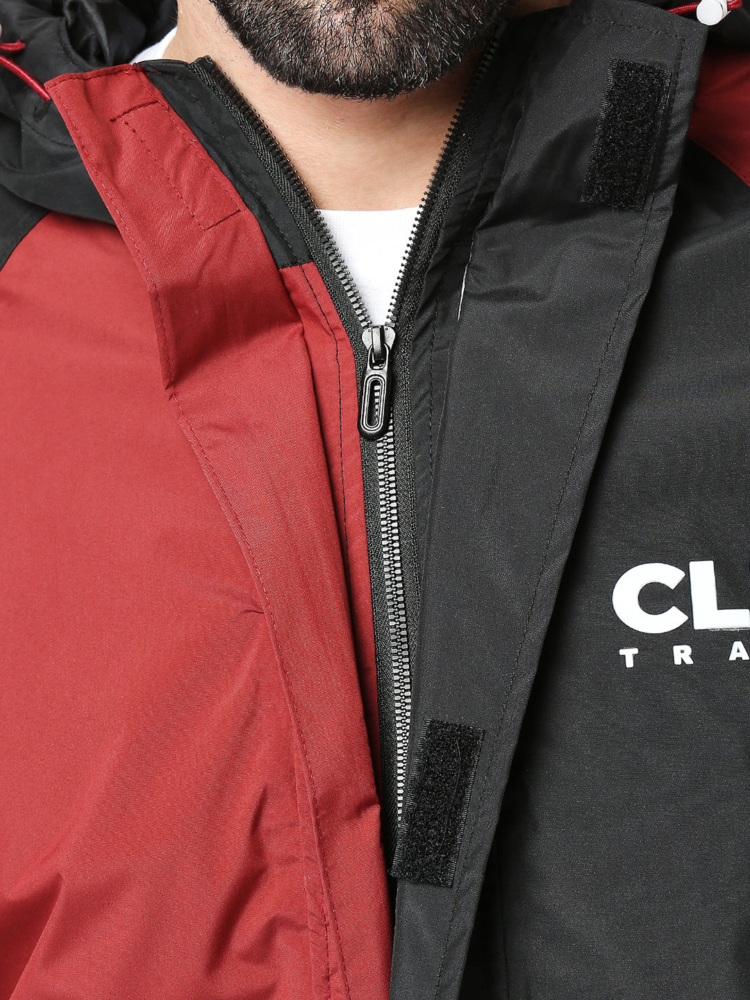 Outdoor Essential Waterproof Black Maroon Rain Jacket - MJ106 - Zeelretail