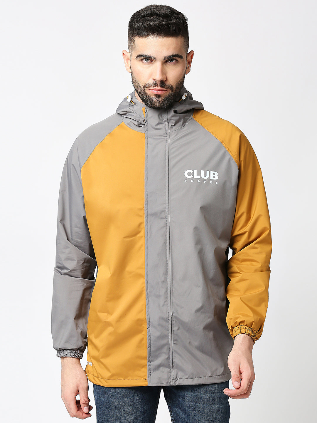 Outdoor Essential Waterproof Grey Yellow Rain Jacket - MJ106 - Zeelretail
