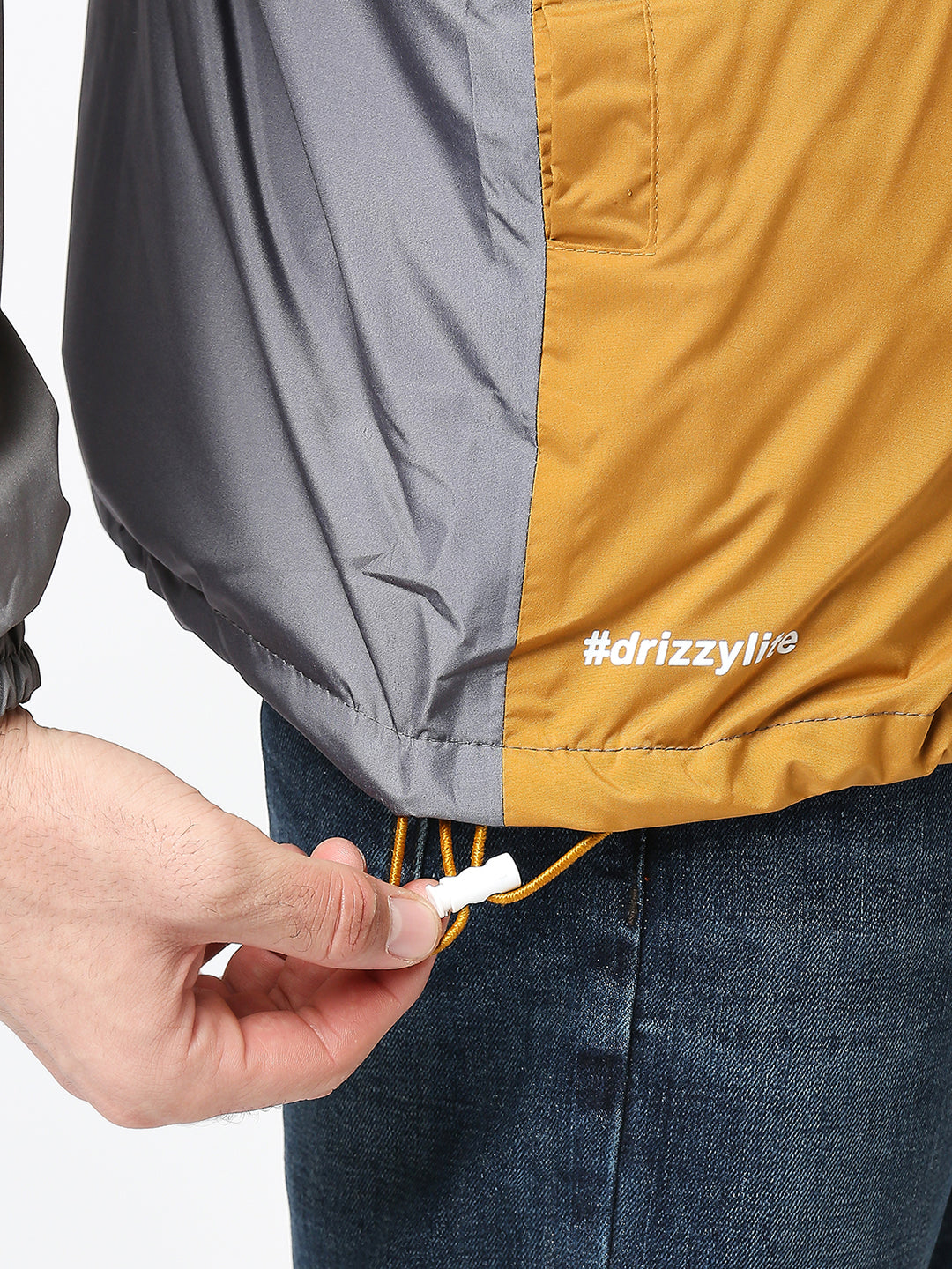 Outdoor Essential Waterproof Grey Yellow Rain Jacket - MJ106 - Zeelretail