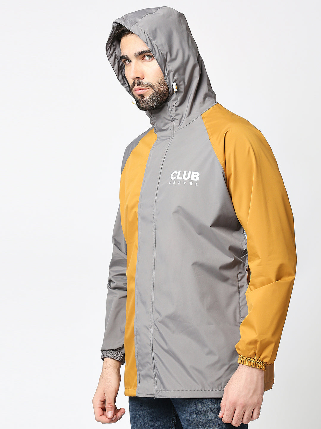 Outdoor Essential Waterproof Grey Yellow Rain Jacket - MJ106 - Zeelretail