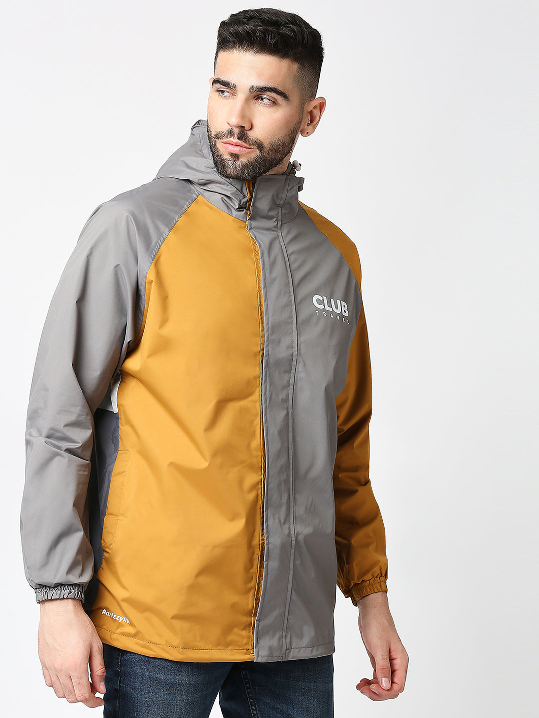 Outdoor Essential Waterproof Grey Yellow Rain Jacket - MJ106 - Zeelretail