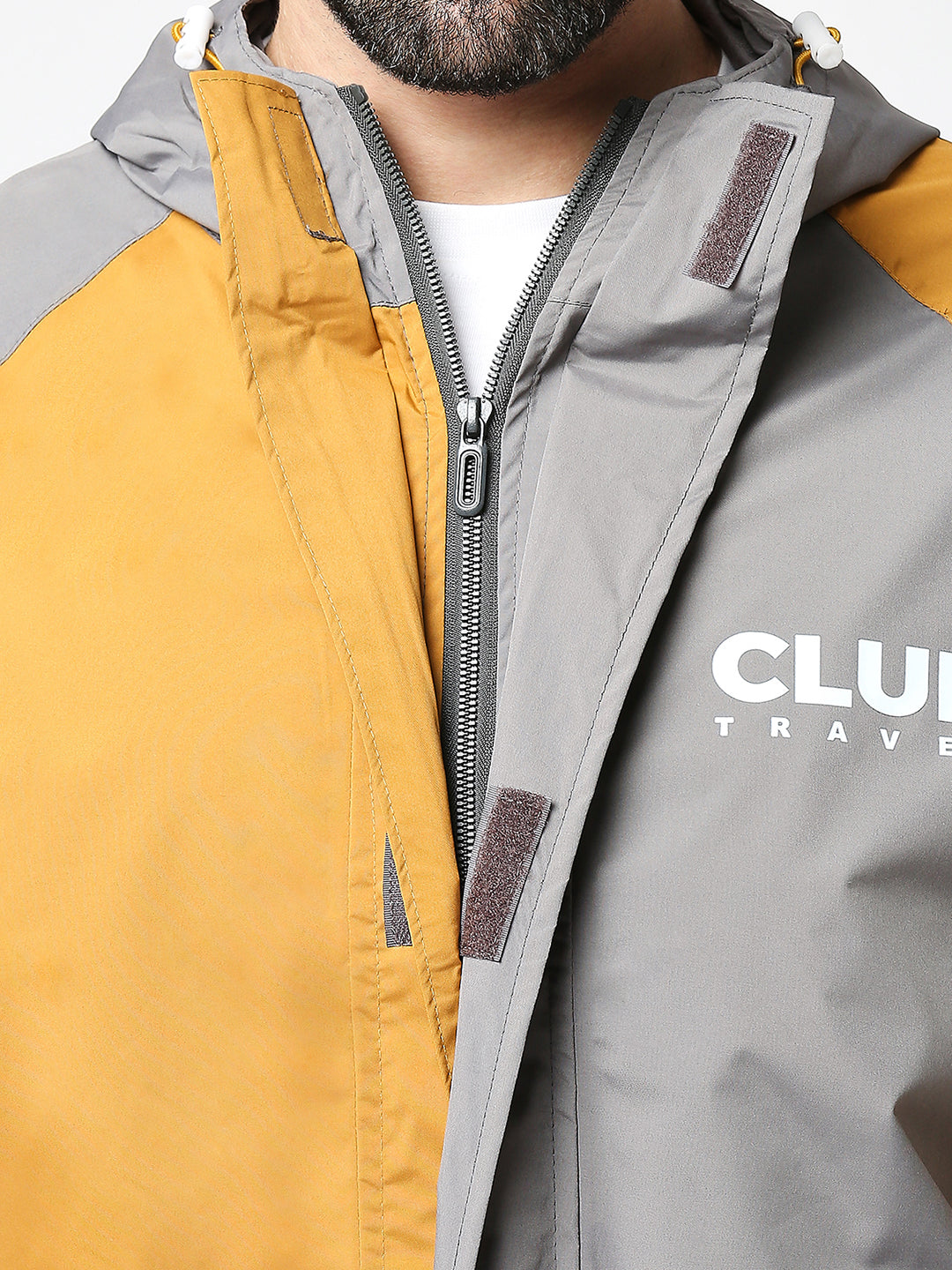 Outdoor Essential Waterproof Grey Yellow Rain Jacket - MJ106 - Zeelretail