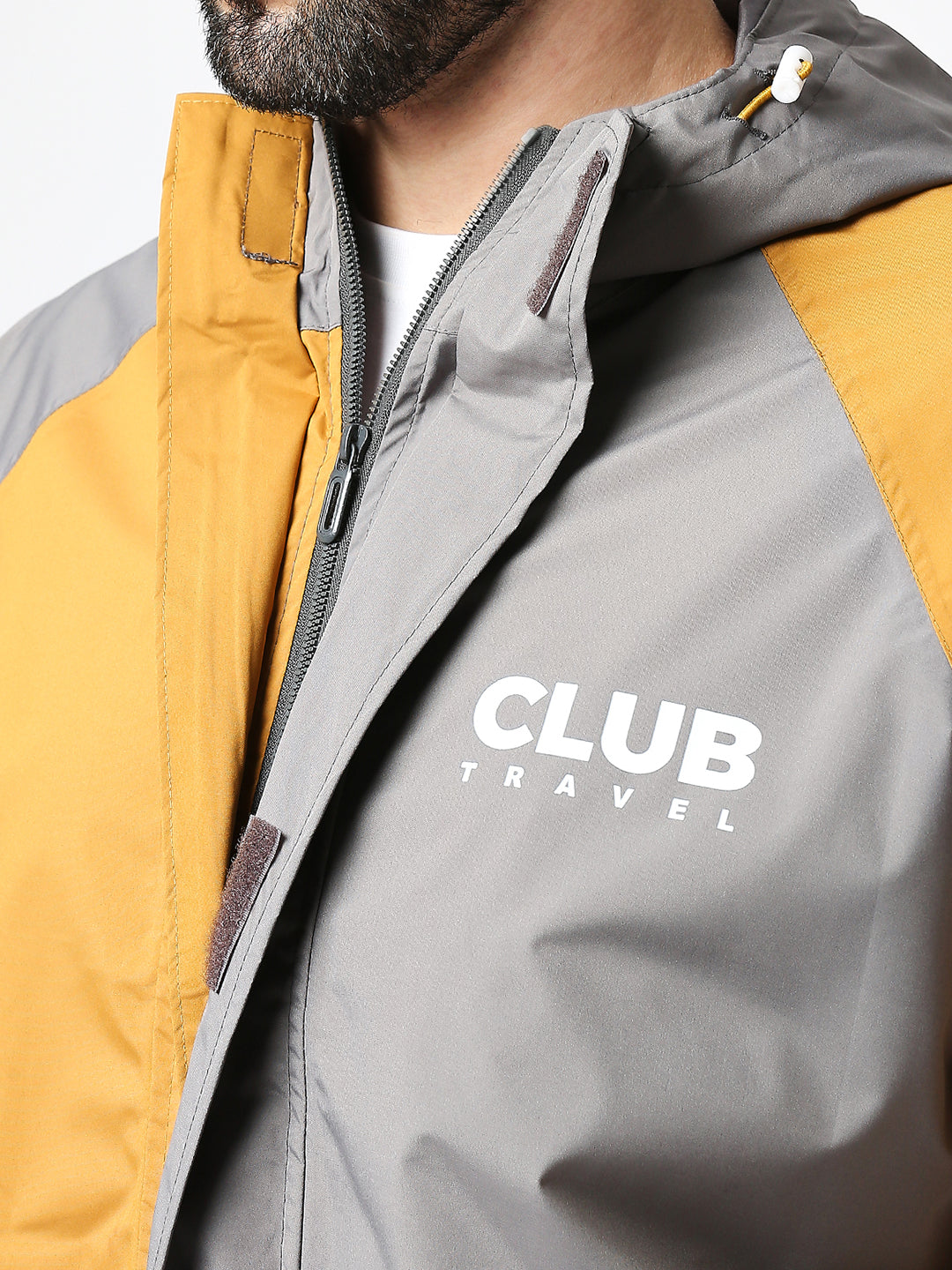 Outdoor Essential Waterproof Grey Yellow Rain Jacket - MJ106 - Zeelretail