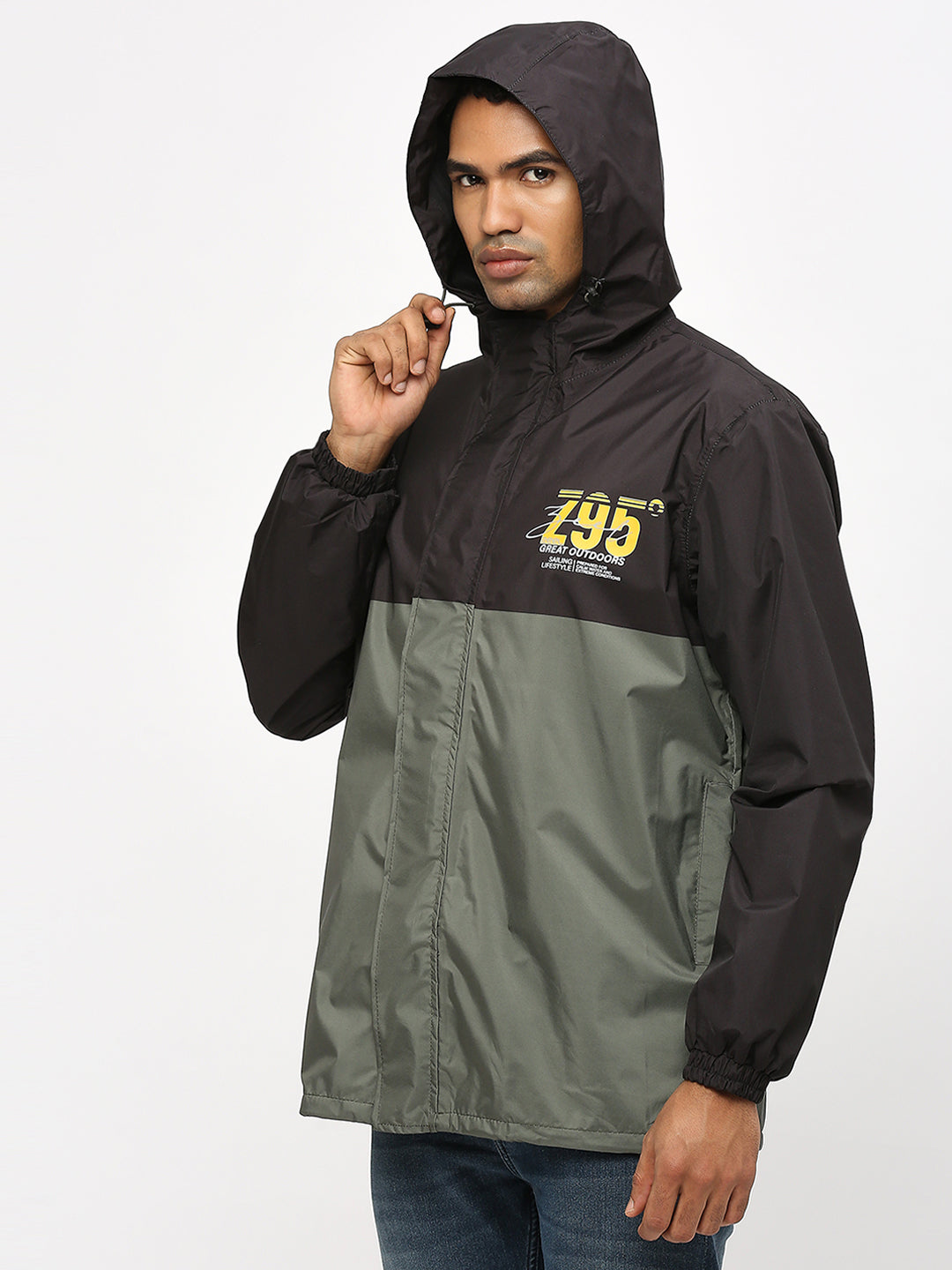 Outdoor Essential Waterproof Black Olive Rain Jacket - MJ107 - Zeelretail