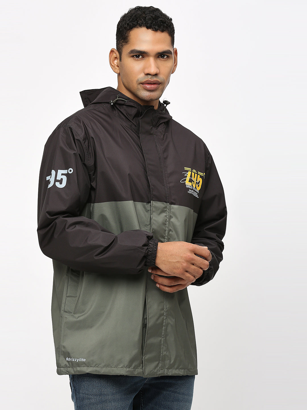 Outdoor Essential Waterproof Black Olive Rain Jacket - MJ107 - Zeelretail