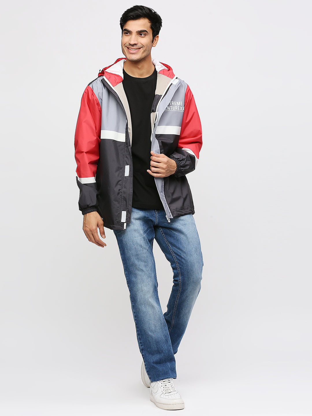 Waterproof Black Gray Rain Jacket - MJ202 - Zeelretail