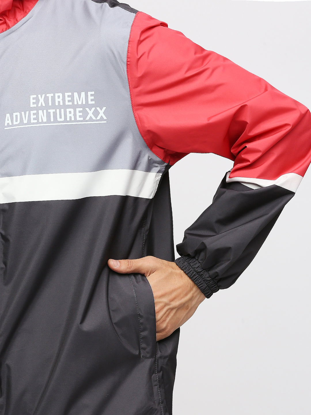 Waterproof Black Gray Rain Jacket - MJ202 - Zeelretail