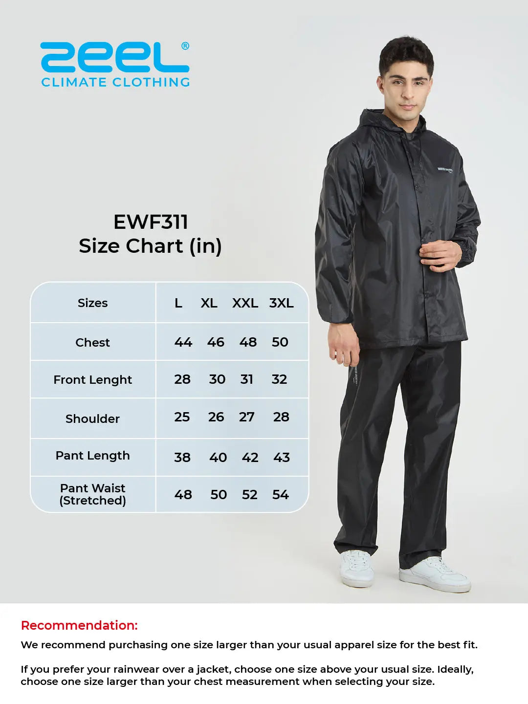 Men Solid Waterproof Rainsuit - Zeelretail