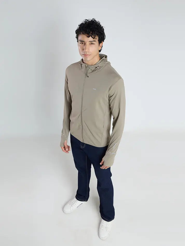 Men's Khaki Sun Jacket | AirWeave™ - Zeelretail