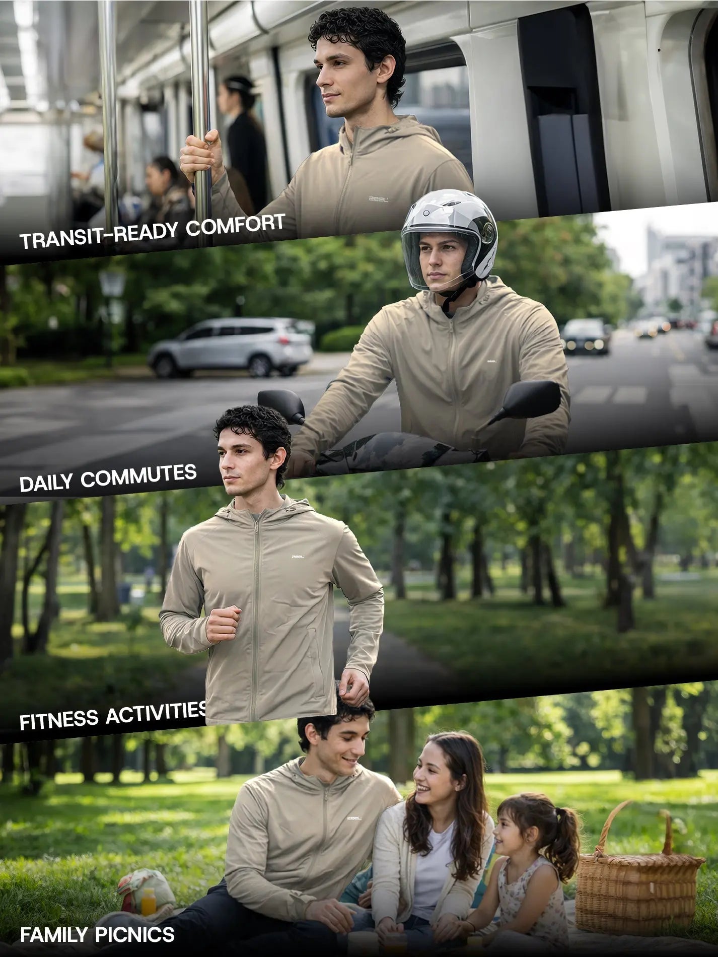 Men's Khaki Sun Jacket | AirWeave™ - Zeelretail