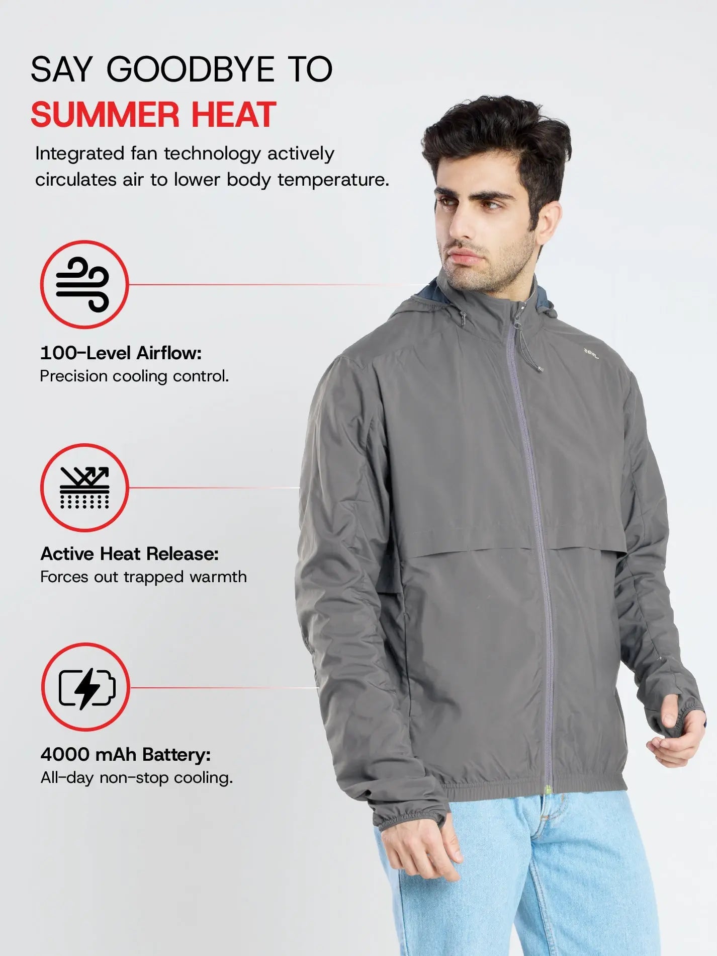 Men's Silver Grey Sun Jacket | AirDrive™ - Zeelretail