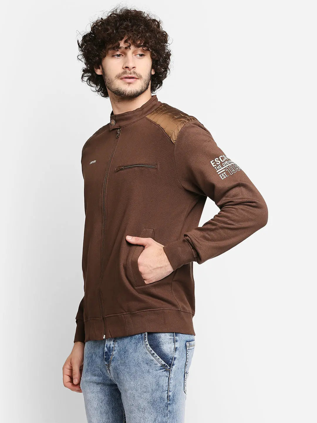Mens solid fleece jacket