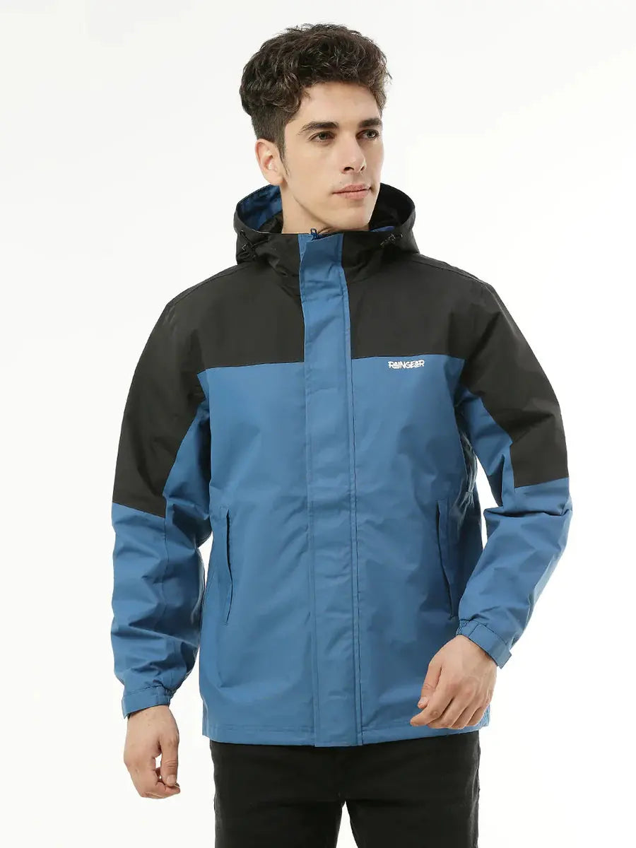 MonsoonShield Black Blue Rain Jacket For Men - ZRS012 - Zeelretail