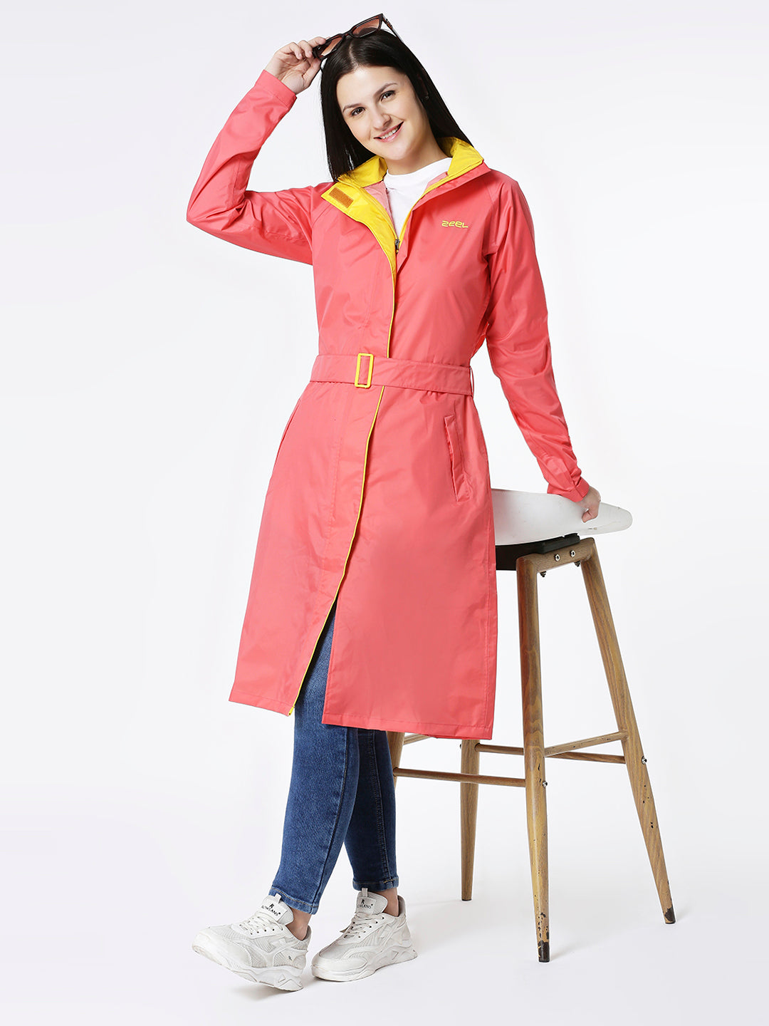 Zeel Diva Peach Trench Coat - Zeelretail