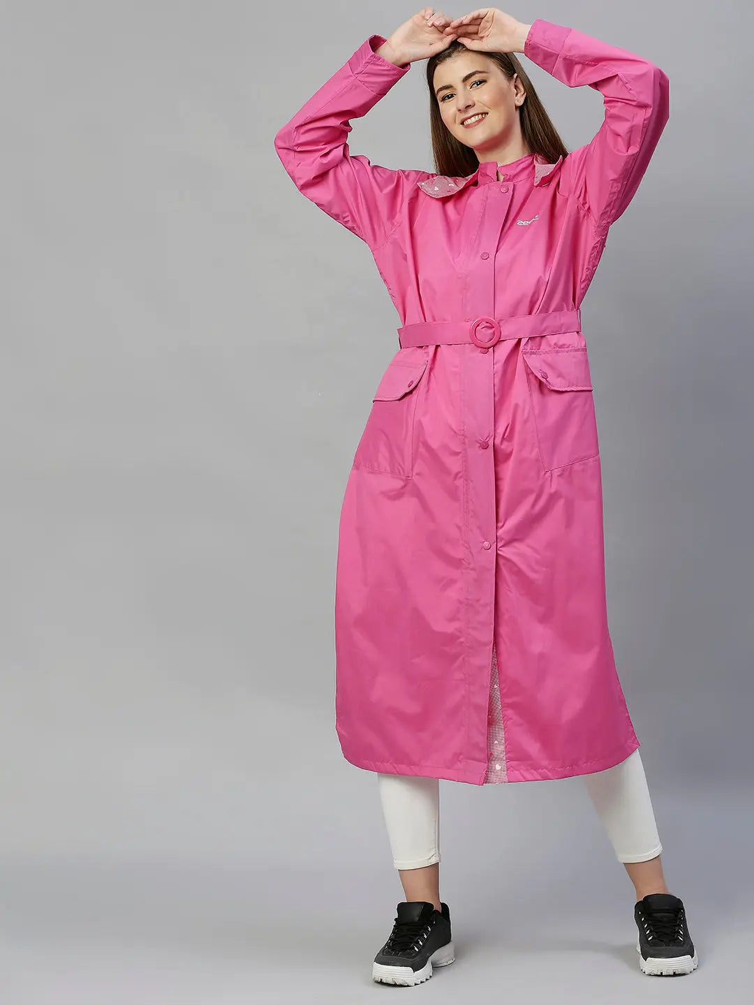 Pink Solid Reversible Rainjacket - Zeelretail