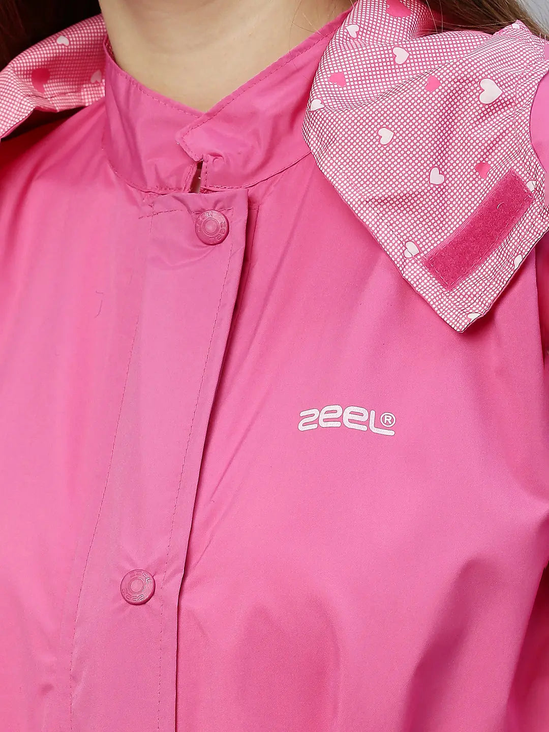 Pink Solid Reversible Rainjacket - Zeelretail