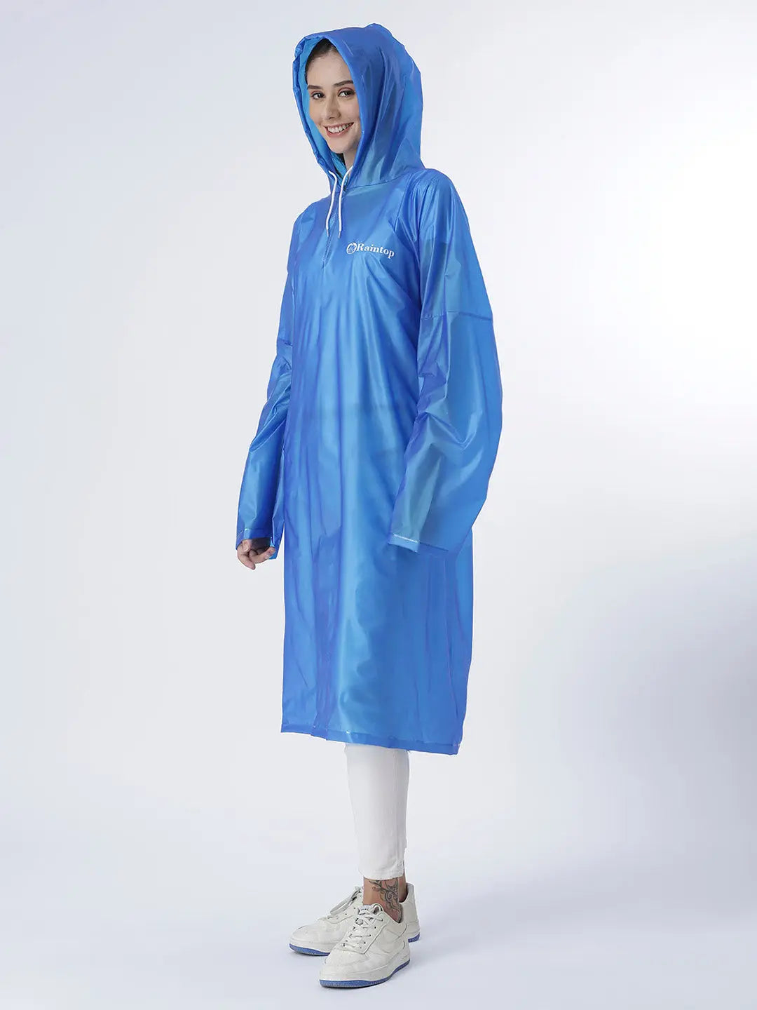 Reusable PVC Unisex Blue Rain Poncho AZ30 - Zeelretail