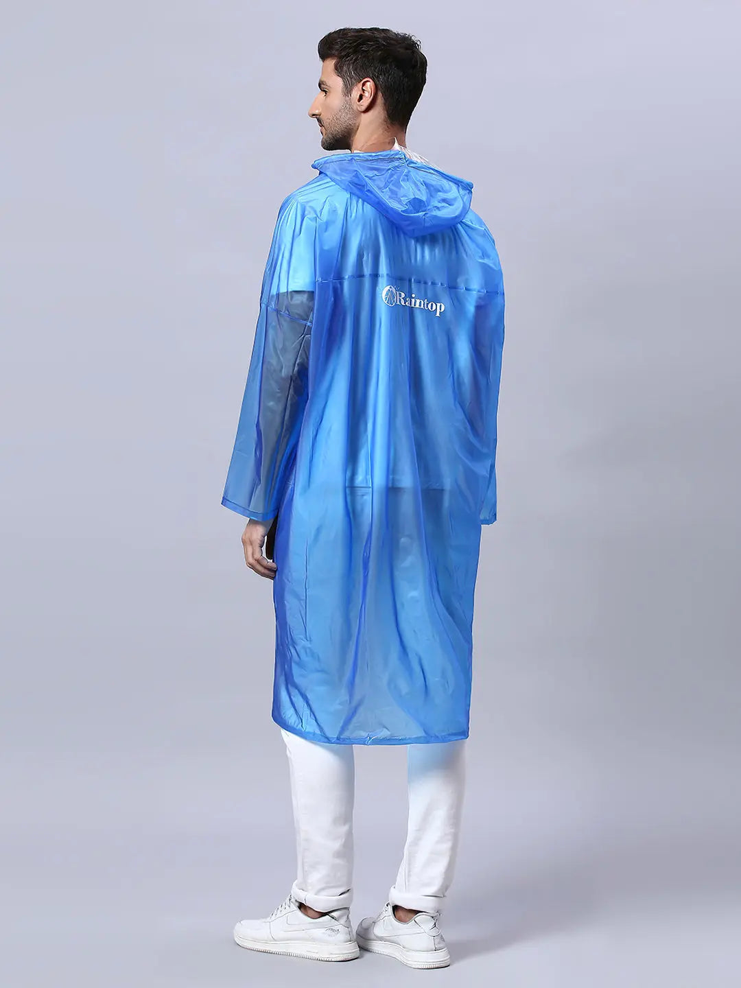 Reusable PVC Unisex Blue Rain Poncho AZ30 - Zeelretail