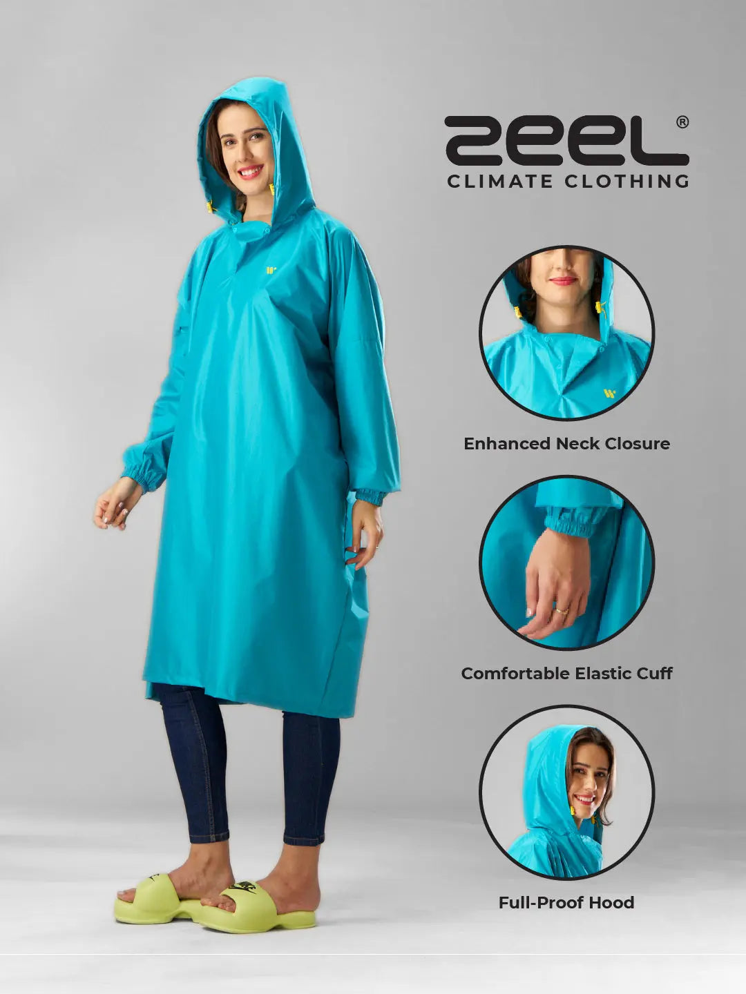 Self Packable Waterproof COLUMBIA Rain Poncho - AZ33 - Zeelretail