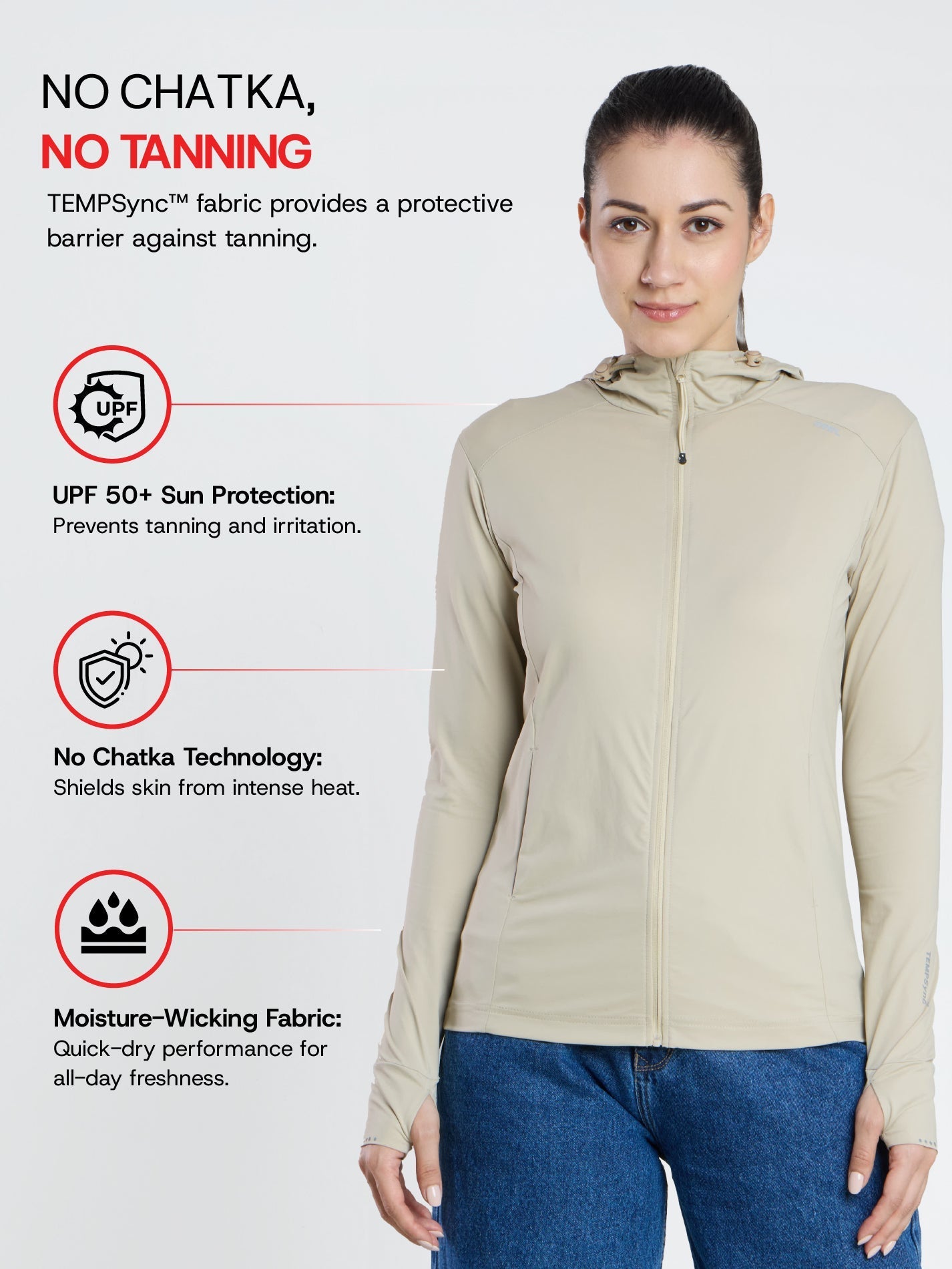 Women's Coffee Mid-Length Sun Jacket | AirWeave™ - Zeelretail