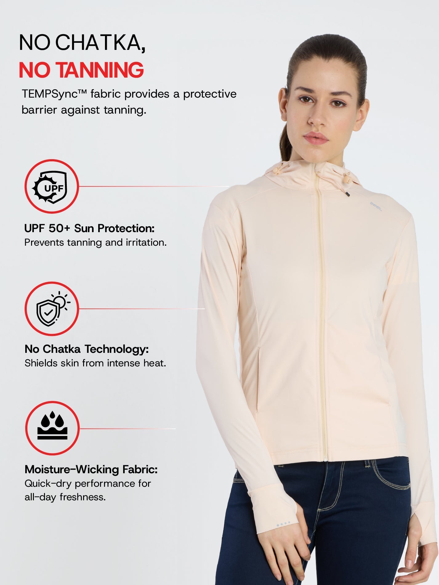 Women's Lotus Pink Mid-Length Sun Jacket | AirWeave™ - Zeelretail