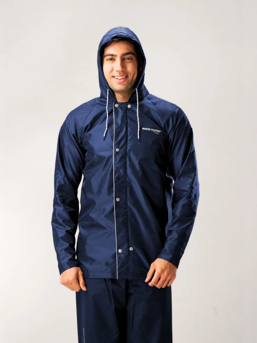 Waterproof Navy Blue Rainsuit for Men – Lightweight Rain jacket with Rain Pant - Zeelretail