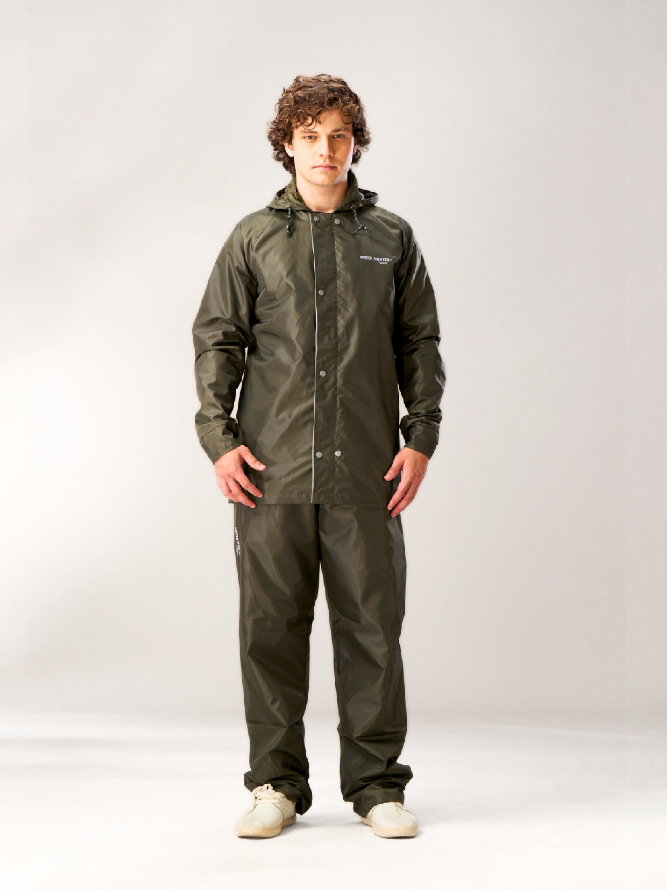 Waterproof Olive Rainsuit for Men – Lightweight Rain jacket with Rain Pant - Zeelretail