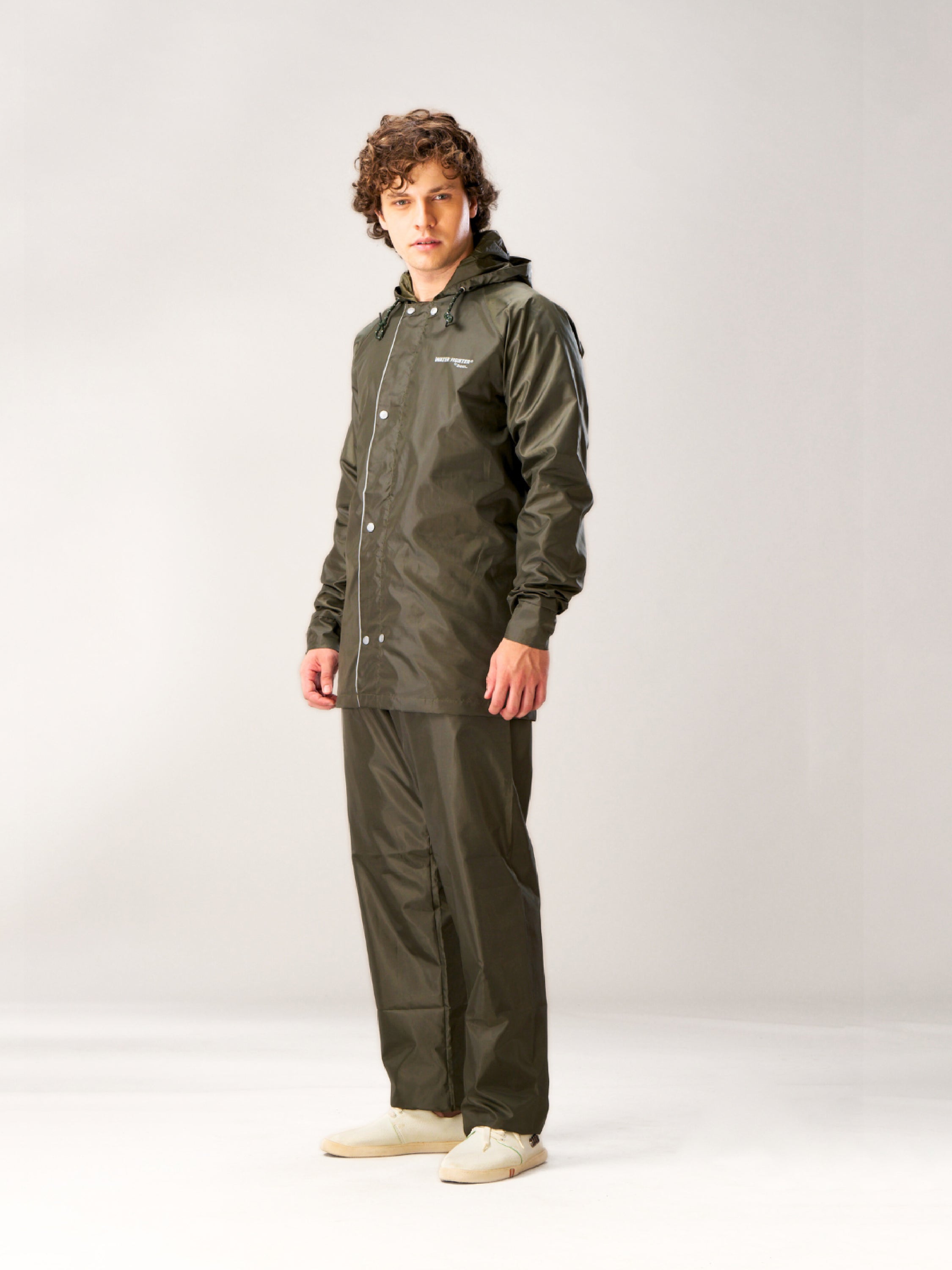 Waterproof Olive Rainsuit for Men – Lightweight Rain jacket with Rain Pant - Zeelretail