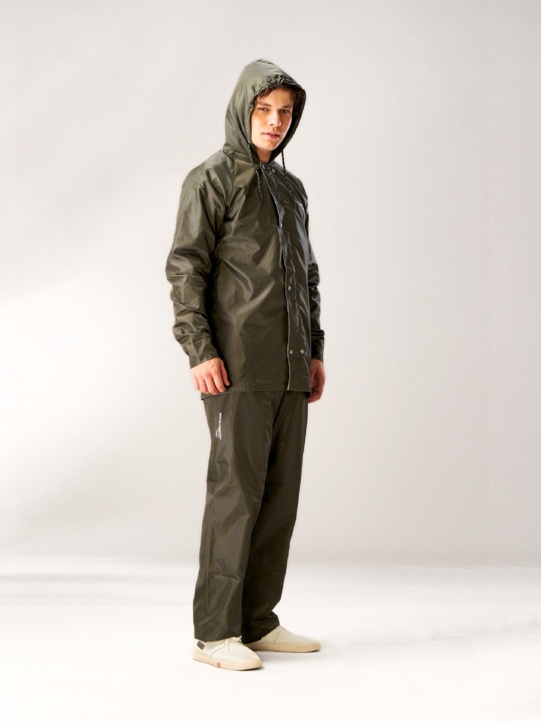 Waterproof Olive Rainsuit for Men – Lightweight Rain jacket with Rain Pant - Zeelretail