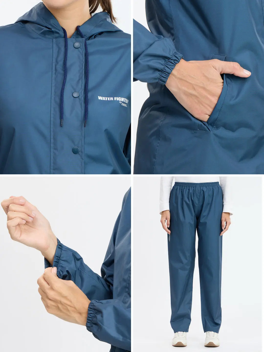 Waterproof Women Solid Color Rain Suit - Zeelretail