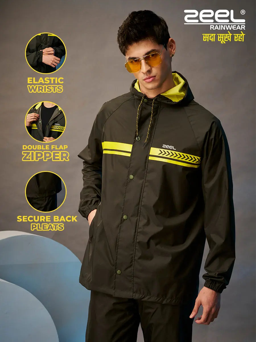 ZEEL HERO: The Ultimate Backpack-Friendly Olive Raincoat - Zeelretail