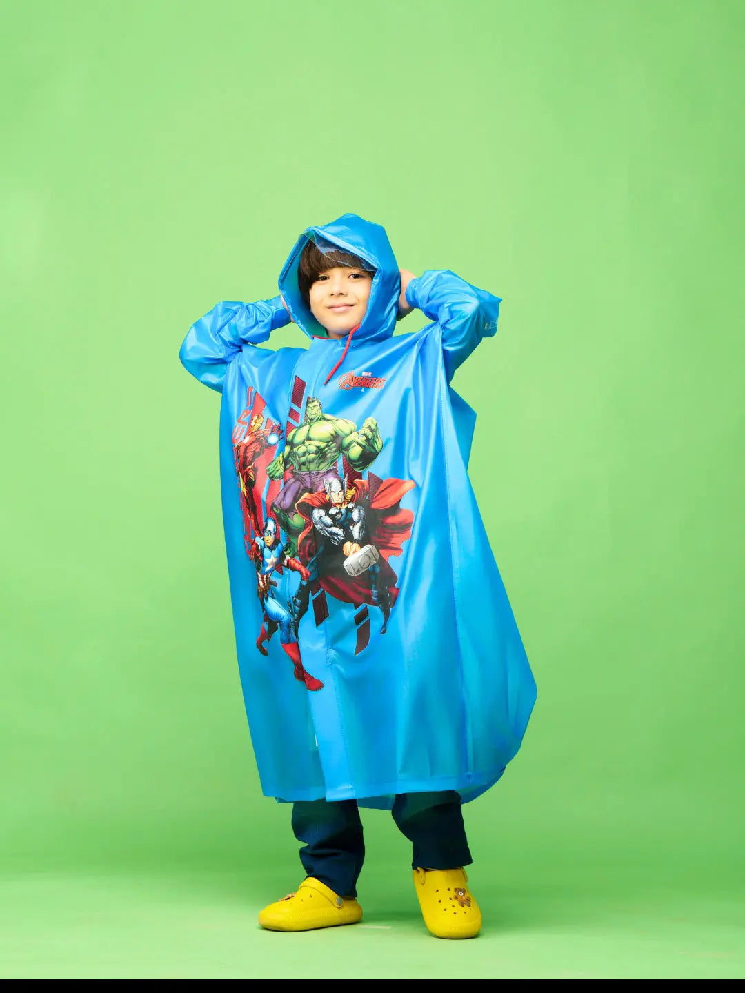 ZEEL Royal Blue Avenger Kids Premium Waterproof Raincoat - Zeelretail