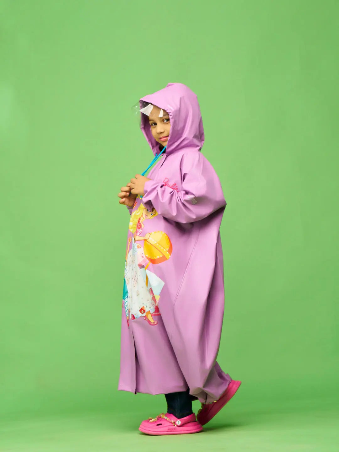 ZEEL Shining Purple Girls PVC Raincoat - Zeelretail