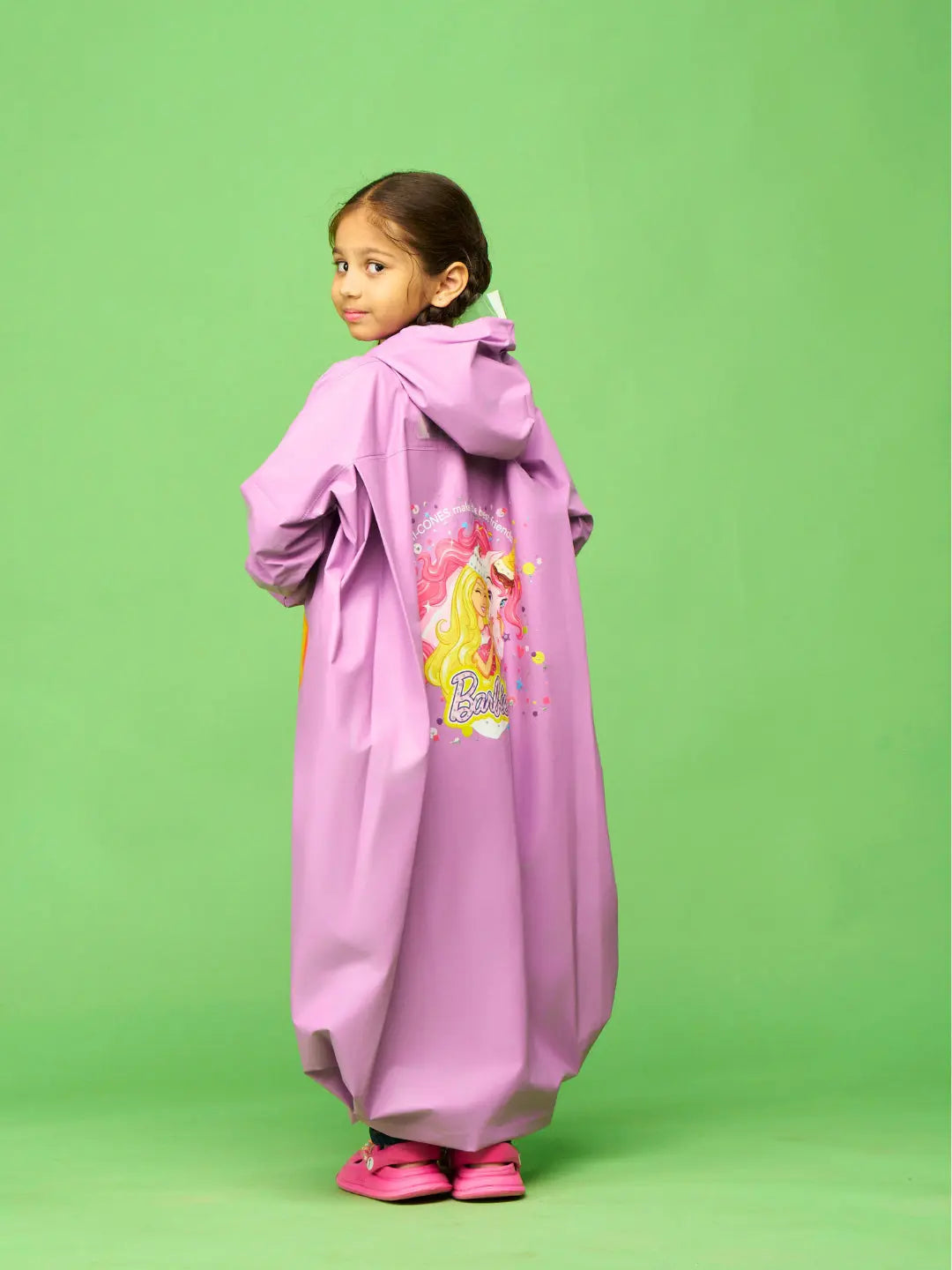 ZEEL Shining Purple Girls PVC Raincoat - Zeelretail