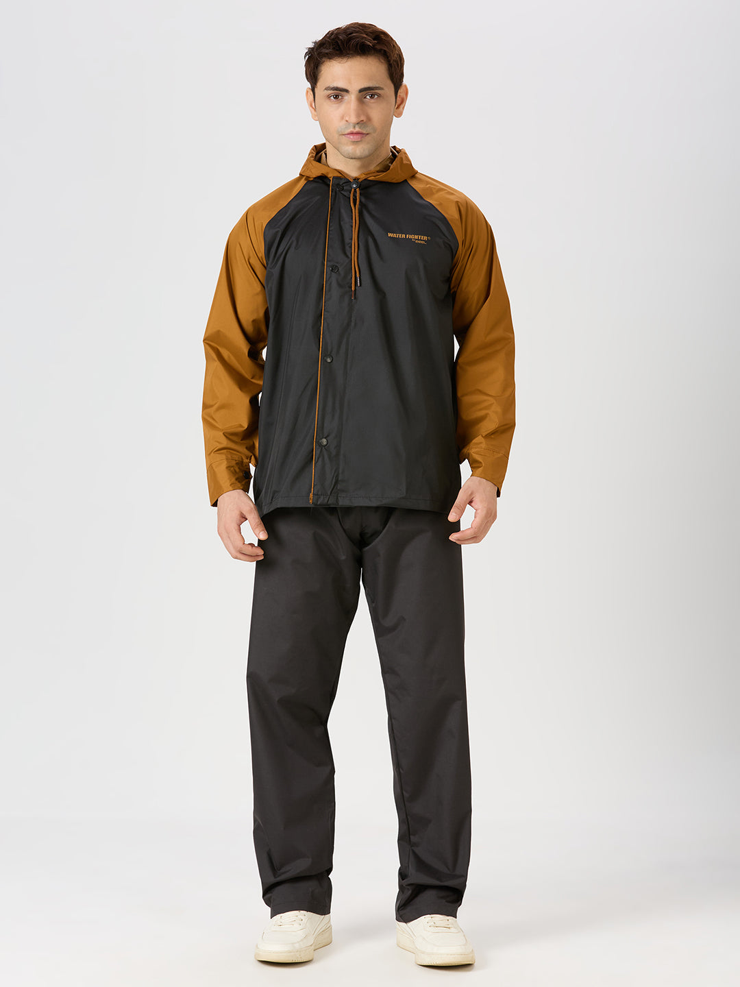 ZEEL WATERPROOF BLACK Mustard RAINSUIT - Zeelretail