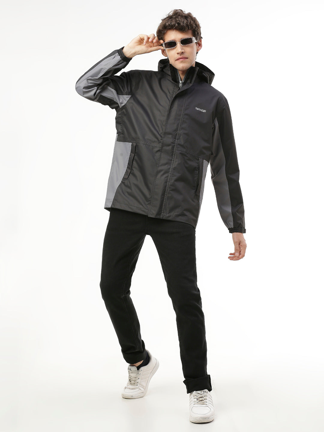 Waterproof Trekking Black Grey Rain Jacket - ZRR003 - Zeelretail