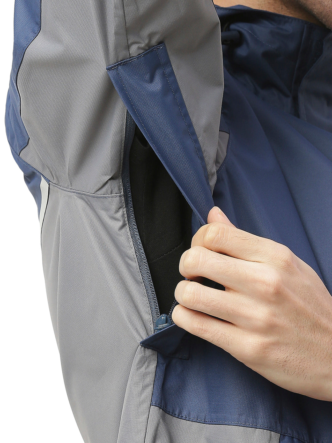 Waterproof Trekking Navy Grey Rain Jacket - ZRR003 - Zeelretail