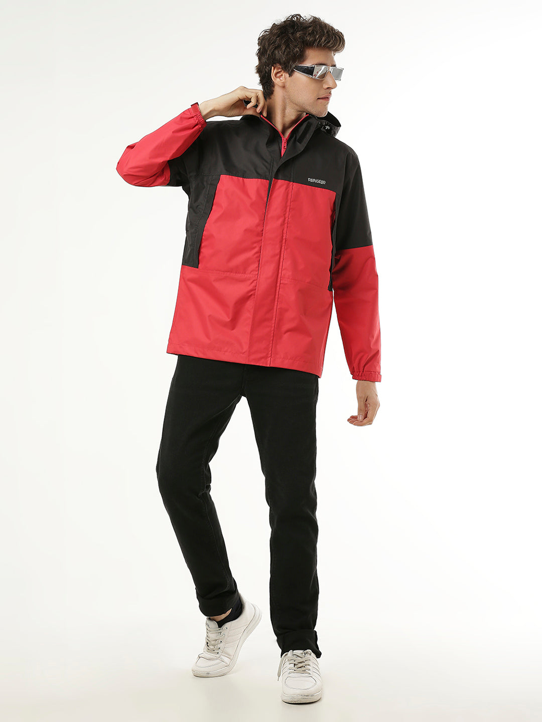 Expedition Black Red Men's Biker Rain Jacket - ZRR011 - Zeelretail