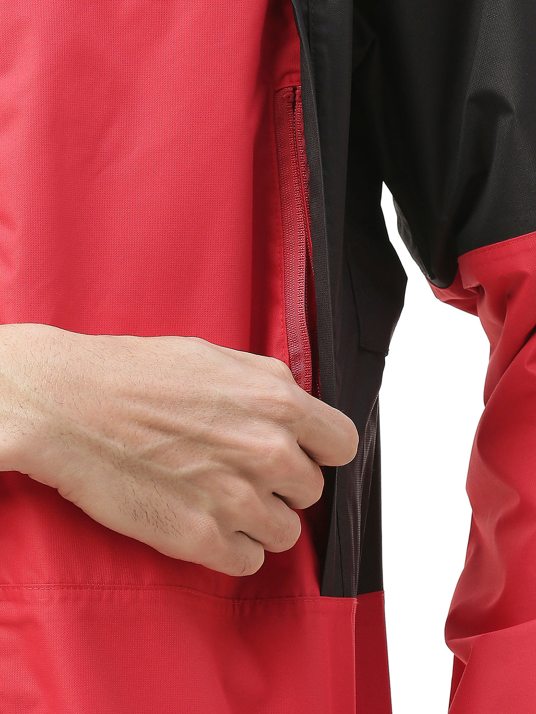 Expedition Black Red Men's Biker Rain Jacket - ZRR011 - Zeelretail