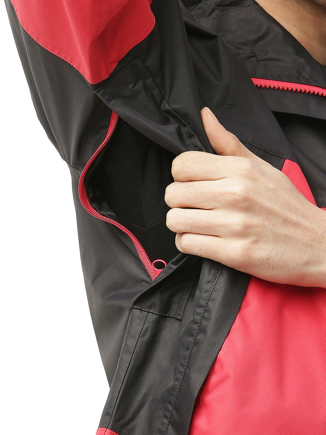 Expedition Black Red Men's Biker Rain Jacket - ZRR011 - Zeelretail