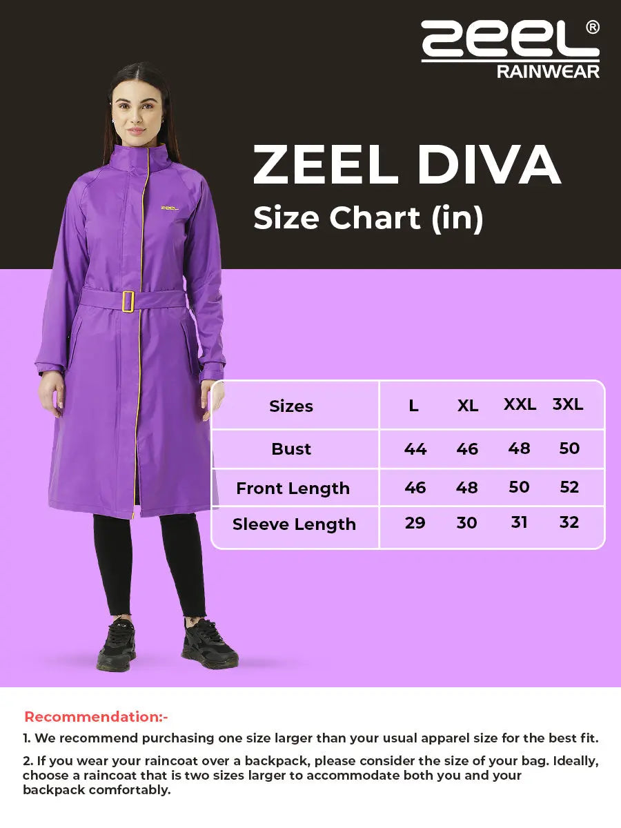 Zeel Diva Purple Trench Coat - Zeelretail
