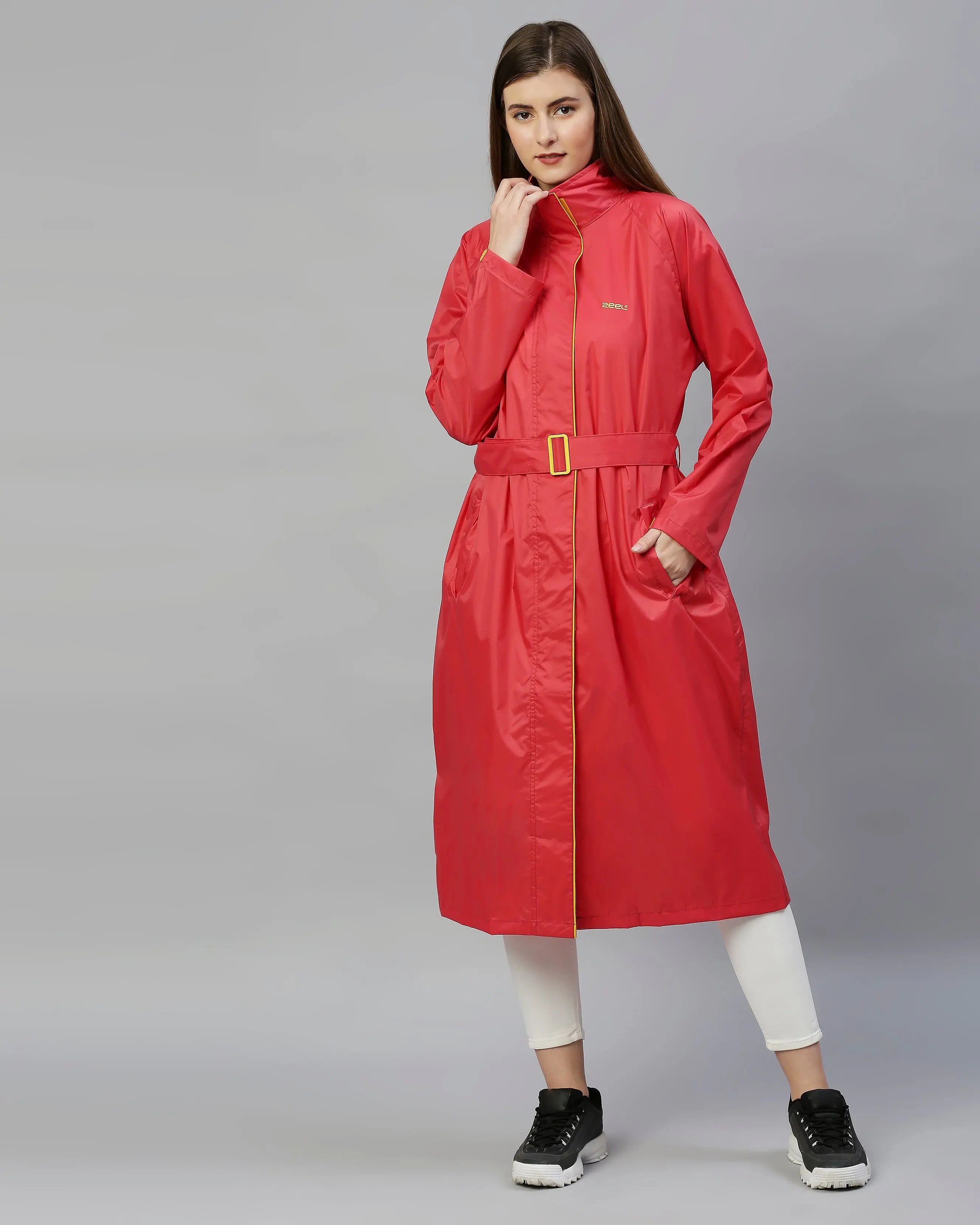 Zeel Diva Red Trench Coat - Raincoat For Women - Zeelretail